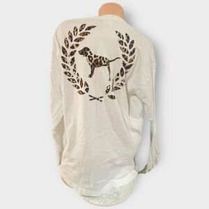 Victoria’s Secret PINK XL Long Sleeve Campus Tee Cheetah Pup Ivy